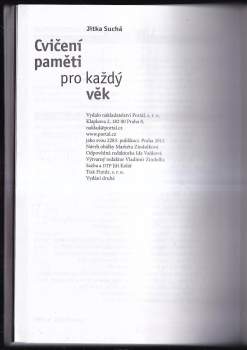 Jitka Suchá: Cvičení paměti pro každý věk