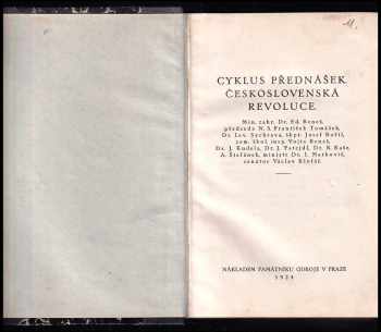 Edvard Beneš: Cyklus přednášek
