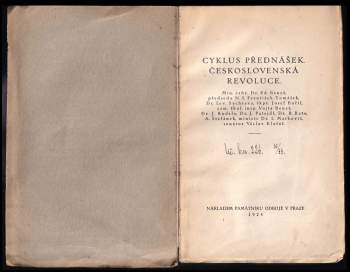 Edvard Beneš: Cyklus přednášek