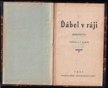Josef František Karas: Ďábel v ráji