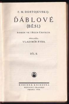 Fedor Michajlovič Dostojevskij: Ďáblové (Běsi)
