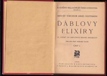 Ernst T. A Hoffmann: Ďáblovy elixíry