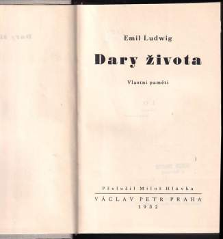 Emil Ludwig: Dary života