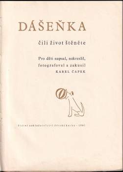 Karel Čapek: Dášeňka, čili, Život štěněte