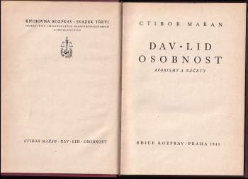 Ctibor Mařan: Dav, lid, osobnost