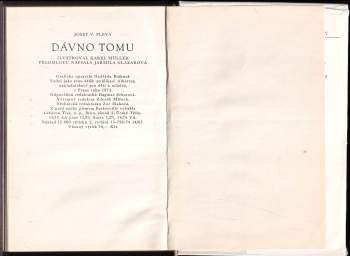 Josef Věromír Pleva: Dávno tomu
