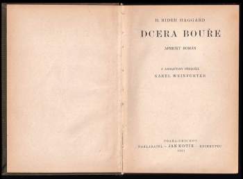 H. Rider Haggard: Dcera bouře