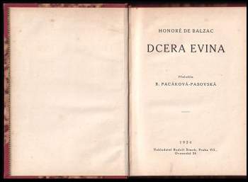 Honoré de Balzac: Dcera Evina