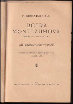 H. Rider Haggard: Dcera Montezumova