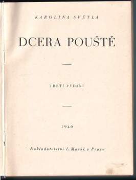 Karolina Světlá: Dcera pouště
