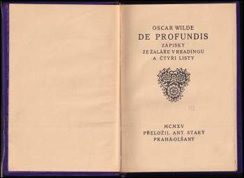 Oscar Wilde: De profundis