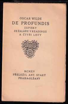 Oscar Wilde: De profundis