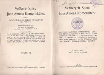 Jan Amos Komenský: De studii pansophici impedimentis