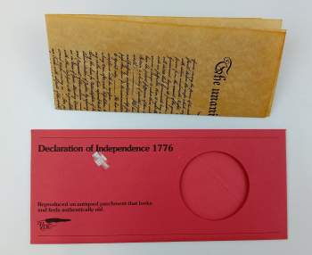 Declaration of Independence 1776 - replika Deklarace nezávislosti Spojených států amerických z 4. července 1977