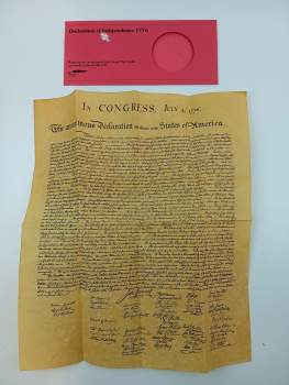 Declaration of Independence 1776 - replika Deklarace nezávislosti Spojených států amerických z 4. července 1977