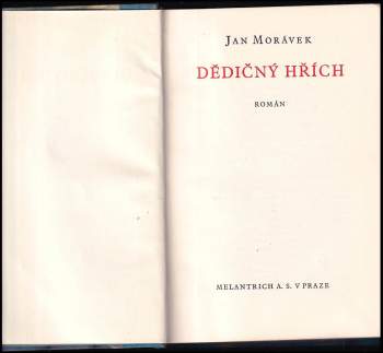 Jan Morávek: Dědičný hřích