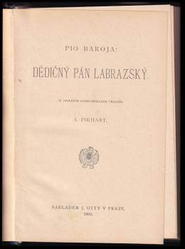 Pío Baroja: Dědičný pán Labrazský