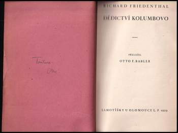 Richard Friedenthal: Dědictví Kolumbovo
