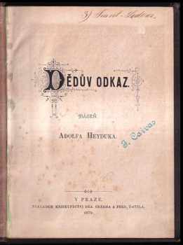 Adolf Heyduk: Dědův odkaz