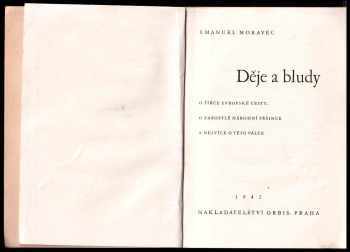 Emanuel Moravec: Děje a bludy