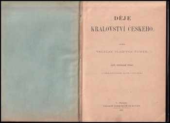 Václav Vladivoj Tomek: Děje království Českého