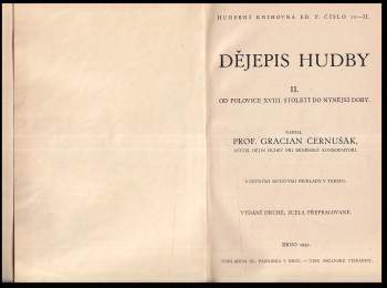 Gracian Černušák: Dějepis hudby