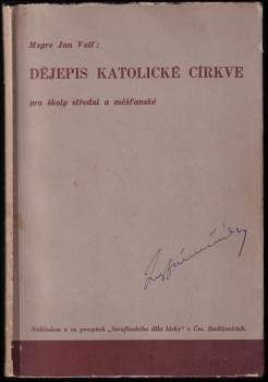 Dějepis katolické církve pro školy střední a měšťanské