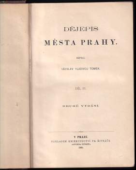 Václav Vladivoj Tomek: Dějepis města Prahy