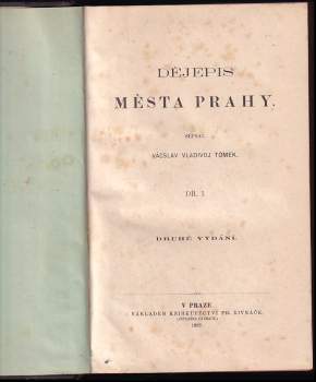 Václav Vladivoj Tomek: Dějepis města Prahy