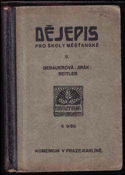 Dějepis pro školy měšťanské