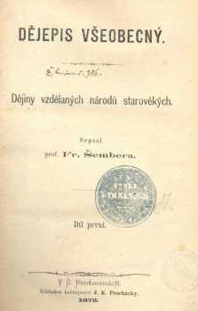 František Šembera: Dějepis všeobecný