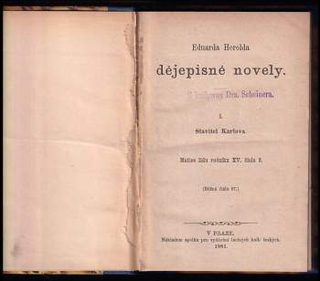Eduard Herold: Dějepisné novely I + II