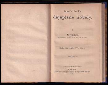 Eduard Herold: Dějepisné novely I + II