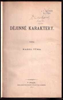 Karel Tůma: Dějinné karaktery