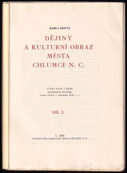 Leopold Novák: Dějiny a kulturní obraz města Chlumce n. C