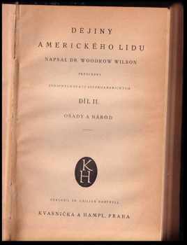Woodrow Wilson: Dějiny amerického lidu