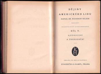 Woodrow Wilson: Dějiny amerického lidu