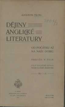 Dějiny anglické literatury od počátku až na naši dobu