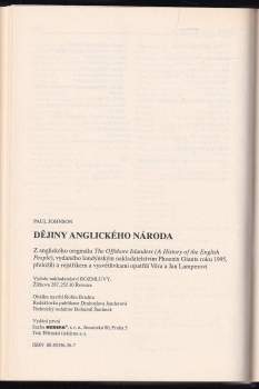 Paul Johnson: Dějiny anglického národa
