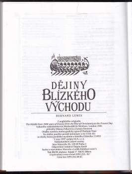 Bernard Lewis: Dějiny Blízkého východu