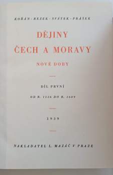 Josef Svátek: Dějiny Čech a Moravy nové doby