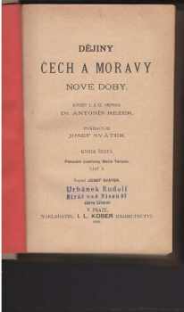 Antonín Rezek: Dějiny Čech a Moravy nové doby