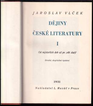 Jaroslav Vlček: Dějiny české literatury