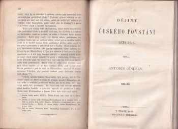 Antonín Gindely: Dějiny českého povstání léta 1618