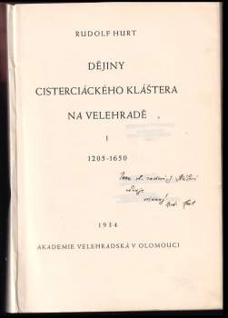 Rudolf Hurt: Dějiny cisterciáckého kláštera na Velehradě