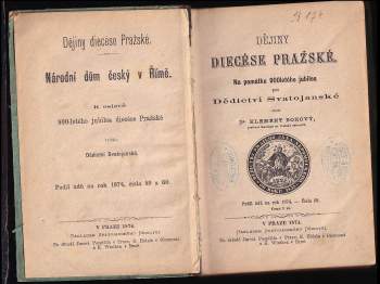 Klement Borový: Dějiny diecéze pražské; Národní dům český v Římě