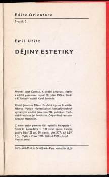 Emil Utitz: Dějiny estetiky
