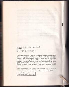 Katharine Everett Gilbert: Dějiny estetiky