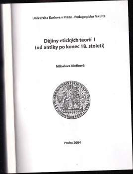 Dějiny etických teorií I