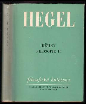 Georg Wilhelm Friedrich Hegel: Dějiny filosofie I